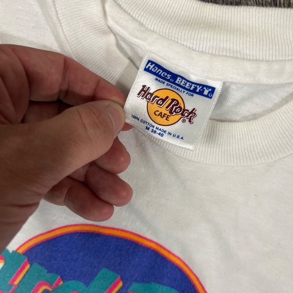 Vintage Hard Rock Cafe Shirt Size Medium Honolulu 1980s White 90s Destination - Picture 4 of 5